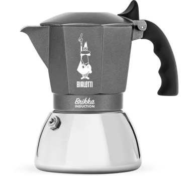 Bialetti Espressokocher Brikka Induction 4 Tassen, Grau
