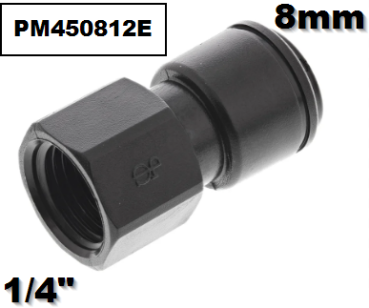 John Guest Gerader Anschluss 1/4 - 8mm [PM450812E]