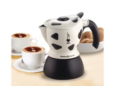 Bialetti Espressokanne Mukka Maculata Weiss / Schwarz, 2 Tassen