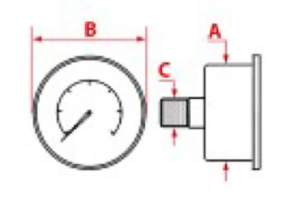 Manometer ø39 mm 0÷3 bar